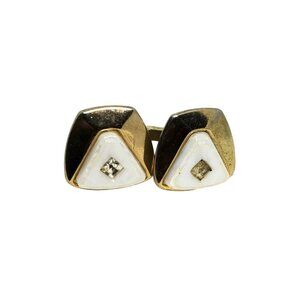 Gold Colored Marble Design Men's Cuff Links